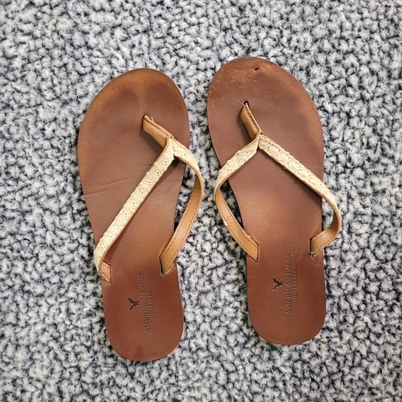 American Eagle Leather Crochet Sandals - Picture 1 of 4
